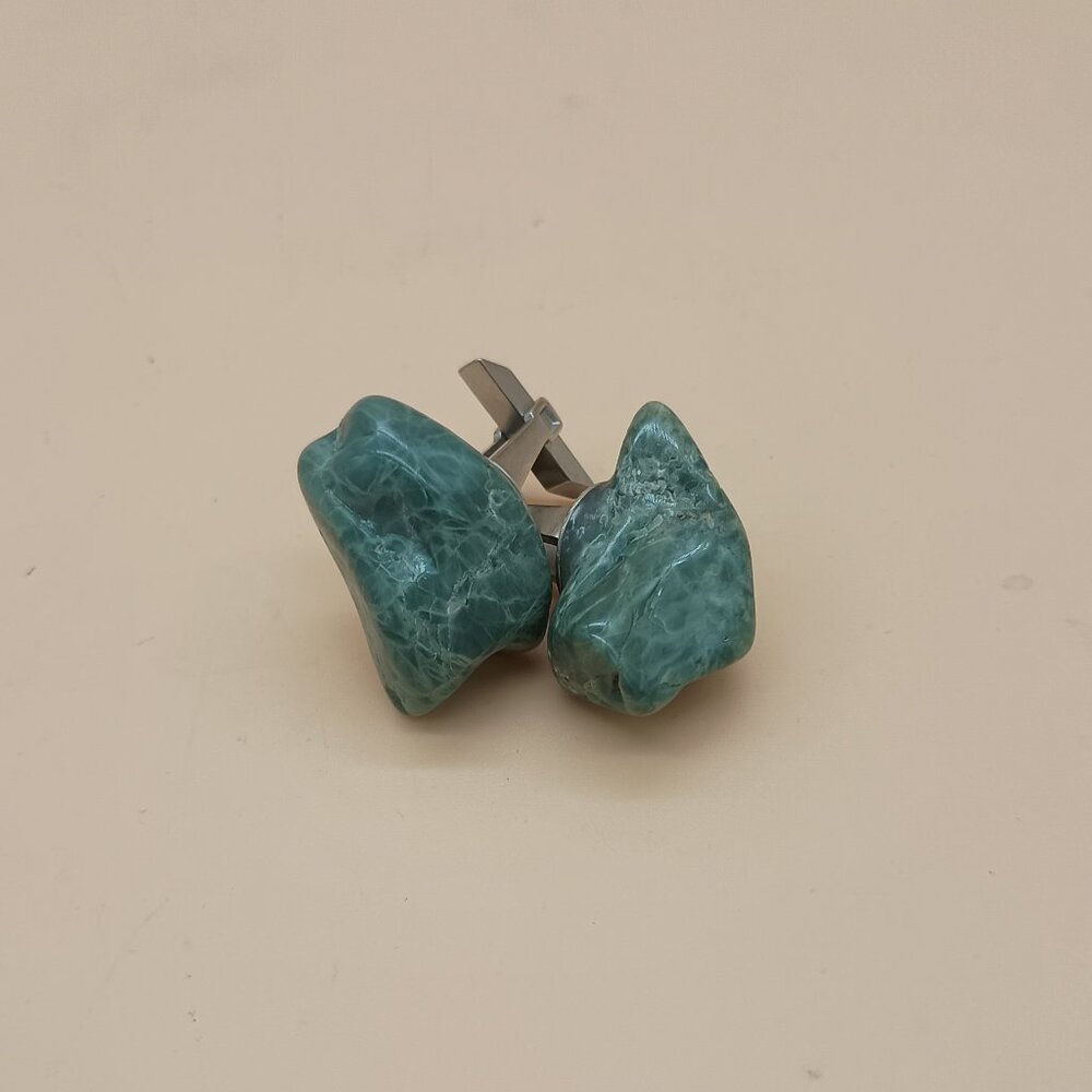 Vintage Cufflinks with Green Stone Accents